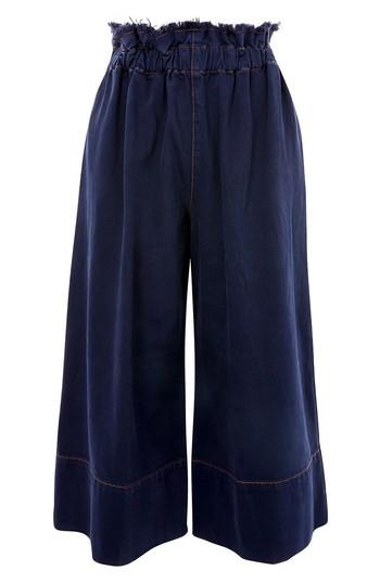 Women's Topshop Boutique Baggy Fray Crop Jeans Us (fits Like 0) - Blue