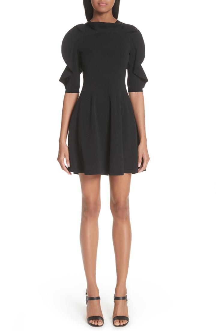 Women's Valentino Lace Inset Ruffle Sleeve Dress