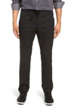 Men's Bugatchi Drawstring Flat Front Pants - Black