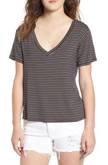 Women's Socialite Stripe Surplice Back Tee - Blue