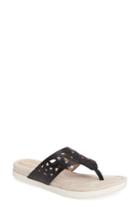 Women's Sudini Sally Perforated Flip Flop M - Black
