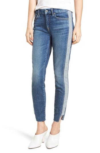 Women's 7 For All Mankind Side Panel Inset Ankle Skinny Jeans - Blue