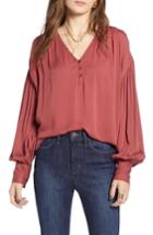 Women's Treasure & Bond V-neck Blouson Top, Size - Red