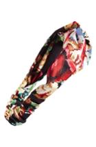 Cara Floral Print Needle Point Twisted Head Wrap, Size - Black