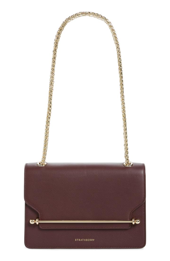 Strathberry East/west Leather Crossbody Bag - Burgundy