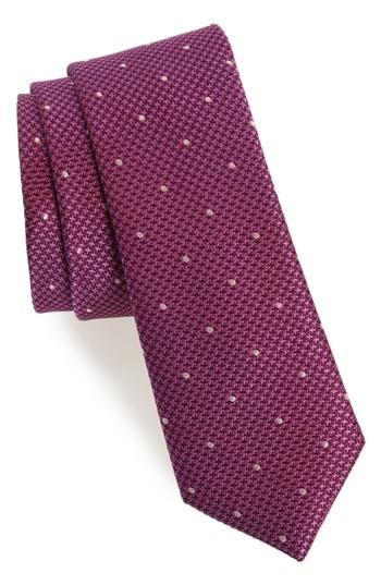 Men's Calibrate Houndstooth Dot Silk Tie, Size - Red