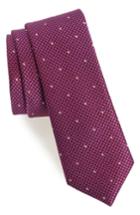 Men's Calibrate Houndstooth Dot Silk Tie, Size - Red