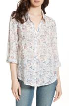 Women's Joie 'katrine' Paisley Cotton & Silk Blouse - Blue