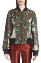 Women's Dries Van Noten Embellished Mixed Media Bomber Jacket