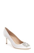 Women's Manolo Blahnik 'hangisi' Pointy Toe Pump Us / 41eu - Ivory