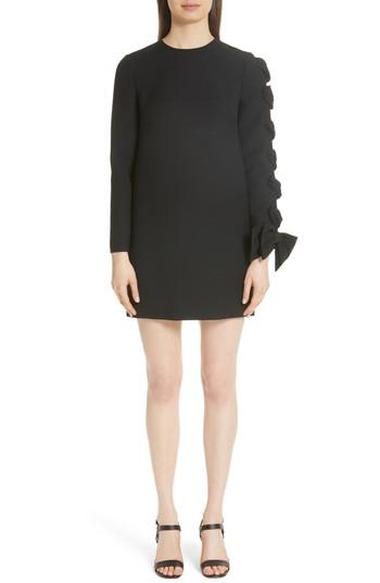 Women's Valentino Very V Lace-up Sleeve Dress - Black