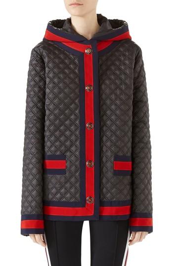 Women's Gucci Quilted Caban With Removable Hood Us / 36 It - Black