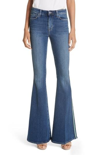 Women's L'agence Solana Side Stripe Flare Jeans - Blue