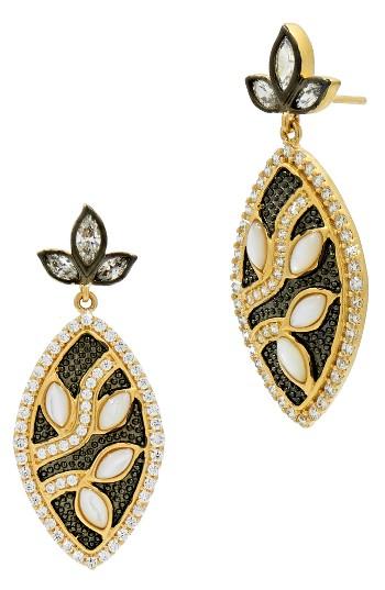 Women's Freida Rothman Fleur Bloom Leaflet Petal Drop Earrings