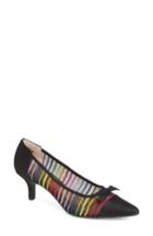 Women's J. Renee Brisa Pointy Toe Rainbow Stripe Pump D - Black