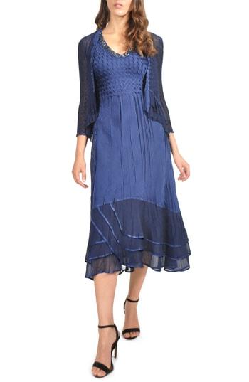 Women's Komarov Layered Dress & Jacket - Blue