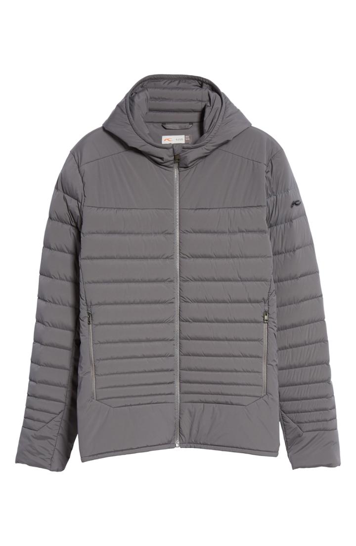 Men's Kjus Blackcomb Stretch Hooded Men's Down Fill Jacket Eu - Grey
