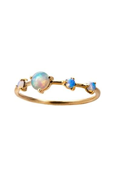 Women's Wwake Counting Collection Large Four Step Opal Ring