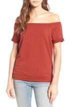 Women's Treasure & Bond Off The Shoulder Sweatshirt, Size - Blue
