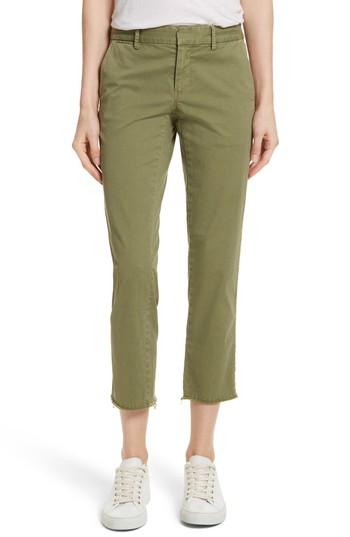 Women's Nili Lotan East Hampton Stretch Cotton Twill Crop Pants - Green