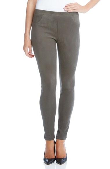 Women's Karen Kane Faux Suede Knit Skinny Pants - Grey