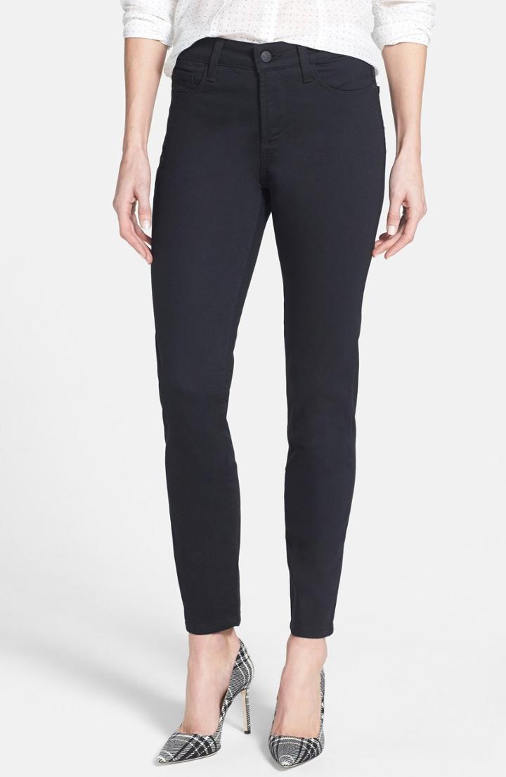 Women's Nydj Alina Colored Stretch Ankle Skinny Jeans - Black
