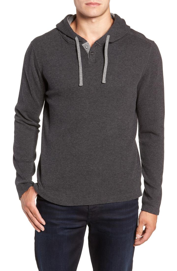 Men's Robert Barakett Wilson Thermal Pullover Hoodie - Grey