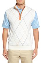 Men's Bobby Jones Argyle Quarter Zip Sweater Vest - White