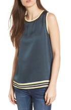 Women's Scotch & Soda Ribbed Trim Satin Tank - Blue/green