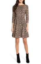 Women's Kate Spade New York Leopard Print Ponte Fit & Flare Dress - Brown