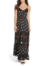 Women's Lenon Lace Panel Maxi Dress - Black