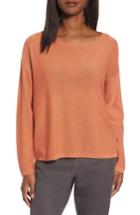 Women's Eileen Fisher Tencel & Wool Boxy Sweater, Size - Orange