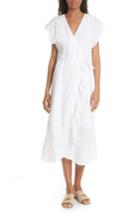 Women's Joie Filma Back Cutout Linen Wrap Dress, Size - White
