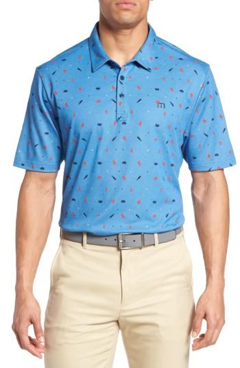Men's Travis Mathew Watson Trim Fit Polo, Size - Blue
