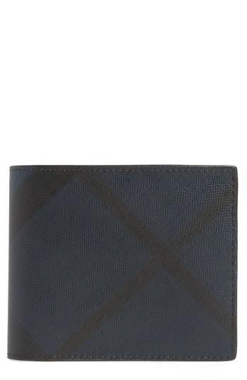 Men's Burberry Ronan Check Billfold Wallet - Blue