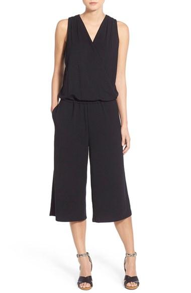 Women's Halogen Sleeveless Jersey Crop Jumpsuit