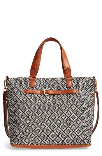 Sole Society 'nina' Geo Print Tote - Black