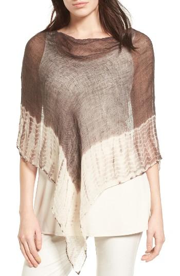 Women's Eileen Fisher Organic Linen Poncho, Size - Brown