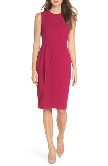 Women's Eliza J Asymmetric Ruffle Sheath Dress - Pink