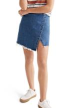 Women's Madewell Denim Faux Wrap Mini Skirt - Blue