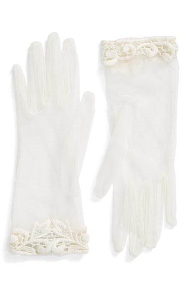 Women's Rosa Clara Lace Trim Tulle Gloves