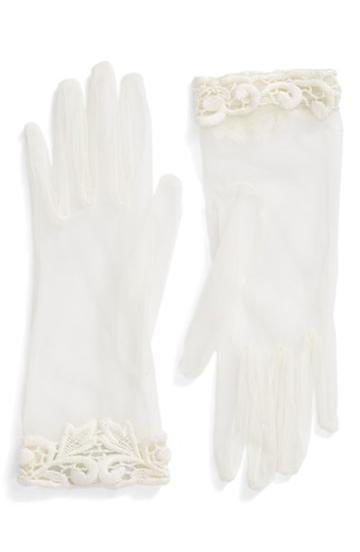 Women's Rosa Clara Lace Trim Tulle Gloves