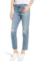 Women's Ag The Isabelle Ripped High Waist Ankle Straight Leg Jeans - Blue