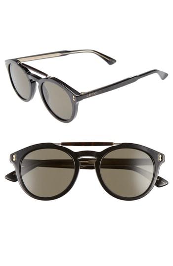 Women's Gucci Vintage Pilot 50mm Sunglasses - Blue-red/ Blue