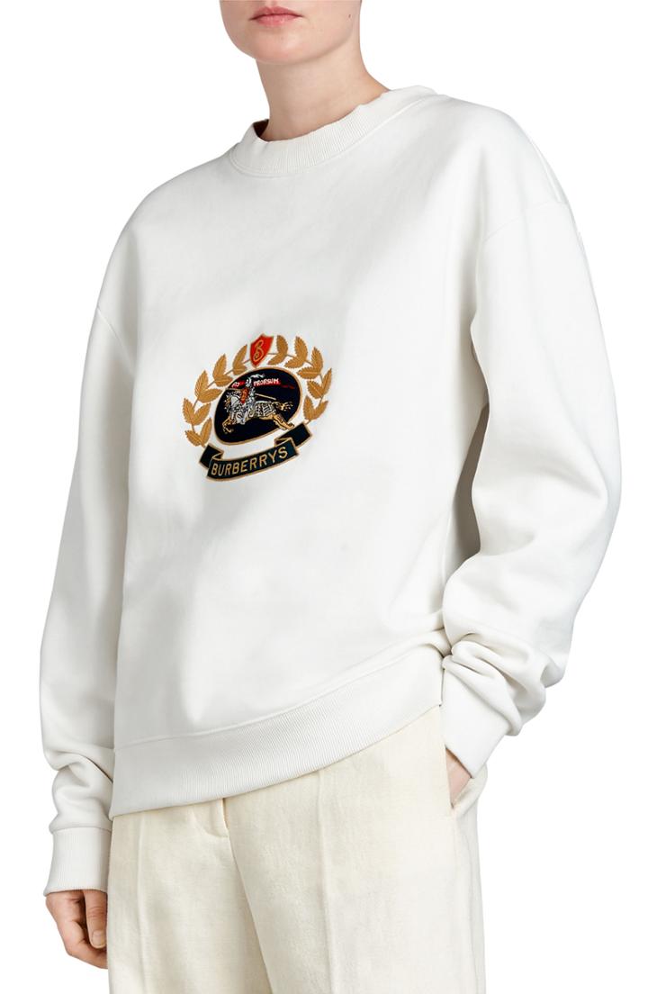 Women's Burberry Vintage Crest Sweatshirt - Ivory