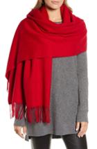 Women's Halogen Solid Cashmere Wrap Scarf, Size - Red