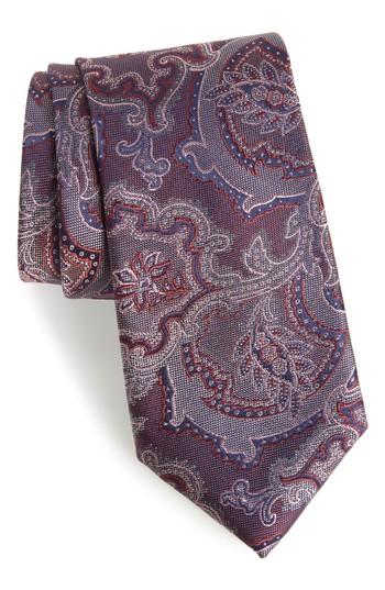 Men's Calibrate Ellerson Paisley Silk Tie, Size - Red