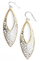 Women's Argento Vivo Two Tone Lace Marquise Earrings