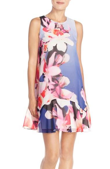Women's Vince Camuto Floral Chiffon Shift Dress