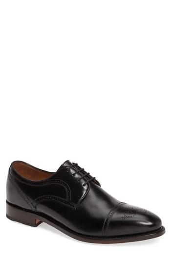 Men's Johnston & Murphy Collins Cap Toe Oxford .5 M - Black